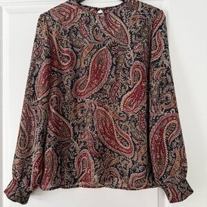 Jeremy Scott Red and Brown Paisley Blouse